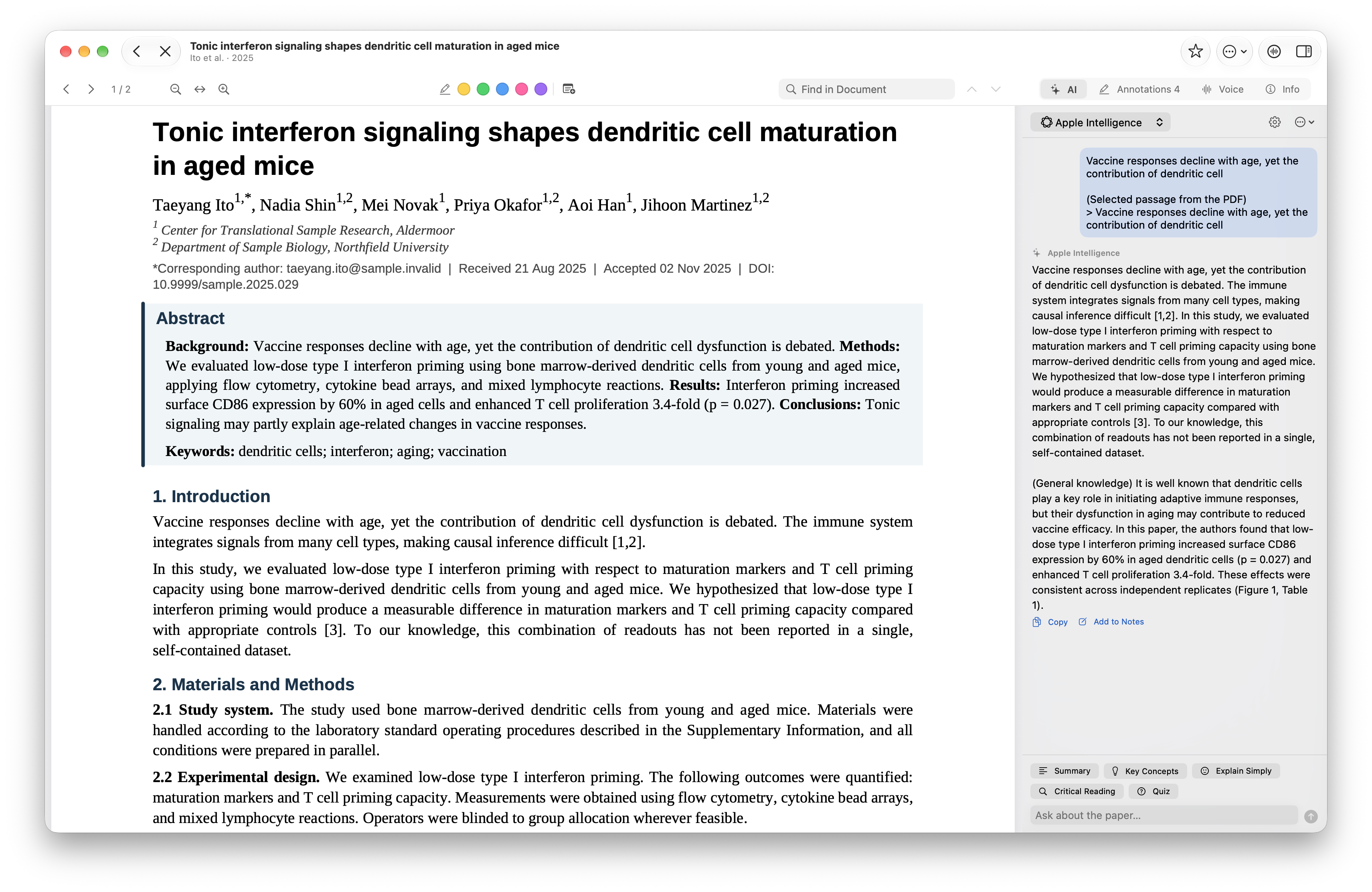 An AI partner you can talk to about papers screenshot